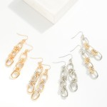 Wholesale chain Link Drop Earrings Bubble Link Details L