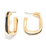 Wholesale enamel Rounded Square Hoop Earrings D
