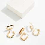 Wholesale enamel Rounded Square Hoop Earrings D