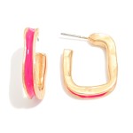 Wholesale enamel Rounded Square Hoop Earrings D