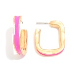 Wholesale enamel Rounded Square Hoop Earrings D