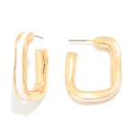 Wholesale enamel Rounded Square Hoop Earrings D