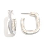 Wholesale enamel Rounded Square Hoop Earrings D