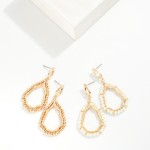 Wholesale linked Teardrop Drop Earrings Beaded Detail L
