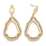 Wholesale linked Teardrop Drop Earrings Beaded Detail L