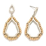 Wholesale linked Teardrop Drop Earrings Beaded Detail L