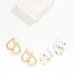 Wholesale hammered Metal Teardrop Drop Earrings Wrapped Wire Details L