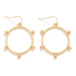 Wholesale drop Hoop Earrings Metal Ball Accents L
