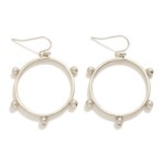Wholesale drop Hoop Earrings Metal Ball Accents L