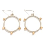 Wholesale drop Hoop Earrings Metal Ball Accents L
