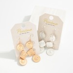 Wholesale set Three Metal Medallion Drop Earrings L