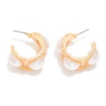 Wholesale chunky Metal Hoop Earrings Dome Details D