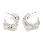 Wholesale chunky Metal Hoop Earrings Dome Details D