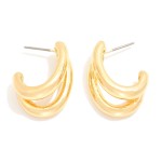 Wholesale layered Metal Oval Hoop Earrings D