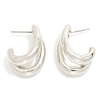 Wholesale layered Metal Oval Hoop Earrings D