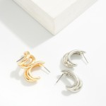Wholesale layered Metal Oval Hoop Earrings D