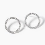 Cubic Zirconia Hoop Post Drop Earrings 

- Gold Dipped
- Approximately .5" L