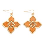 Wholesale wood Metal Clover Drop Earrings L