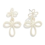 Wholesale twisted Metal Infinity Clover Drop Earring Clover Metal Post L