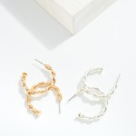 Wholesale twisted Metal Hoop Drop Earring L