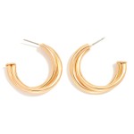Wholesale metal Intertwined Hoop Earrings D