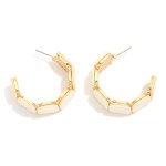 Wholesale wooden Octagons Hoop Earrings D