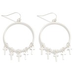Wholesale metal Hoop Drop Earrings Cross Charms L