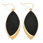 Wholesale vegan Leather Almond Drop Earrings L