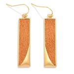 Wholesale long Vegan Leather Metal Rectangle Drop Earrings L