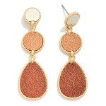 Linked Vegan Leather Geometric Shape Drop Earrings

- Approximately 2" L