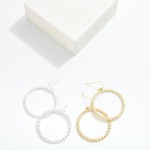 Wholesale metal Drop Hoop Earrings Starburst Detail