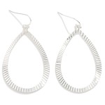 Wholesale metal Teardrop Drop Earring Textured Ridged Pattern L