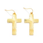 Wholesale ribbed Metal Cross Drop Earrings L