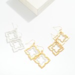 Wholesale nesting Metal Clover Drop Earrings L