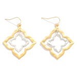 Wholesale nesting Metal Clover Drop Earrings L