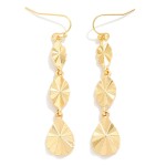 Wholesale linked Textured Metal Teardrop Drop Earring L