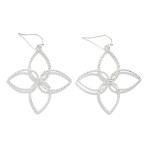 Wholesale textured Metal Clover Drop Earrings L