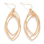 Wholesale nesting Textured Metal Leaf Drop Earrings L