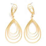 Wholesale linked Metal Nesting Teardrops Post Drop Earrings L