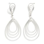 Wholesale linked Metal Nesting Teardrops Post Drop Earrings L
