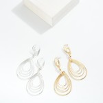 Wholesale linked Metal Nesting Teardrops Post Drop Earrings L