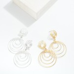 Wholesale metal Hoop Drop Earring Layered Dangling Accents L