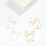 Wholesale metal Reindeer Hoop Drop Earring L