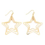 Wholesale nesting Metal Stars Drop Earrings L