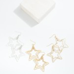 Wholesale nesting Metal Stars Drop Earrings L
