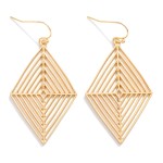 Wholesale metal Diamond Drop Earrings Cut Out Details L