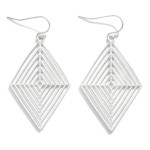 Wholesale metal Diamond Drop Earrings Cut Out Details L