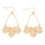 Wholesale wire Drop Earrings Linked Vegan Leather Geometric Details L