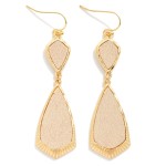 Wholesale linked Vegan Leather Gold Geometric Drop Earrings L