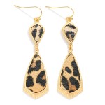 Wholesale linked Vegan Leather Gold Geometric Drop Earrings L